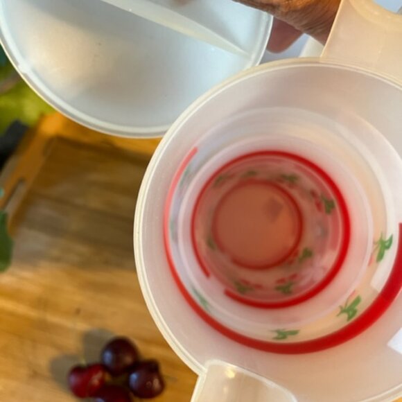 Vtg plastic juice pitcher retro cherry flower design pool decor *READ* - Picture 5 of 6